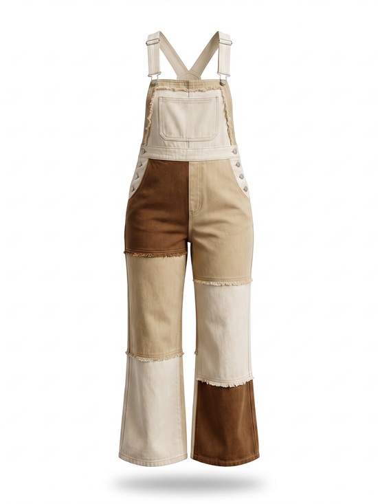 Blue Blush Denim - Blue Blush- NEW Color Block Overalls